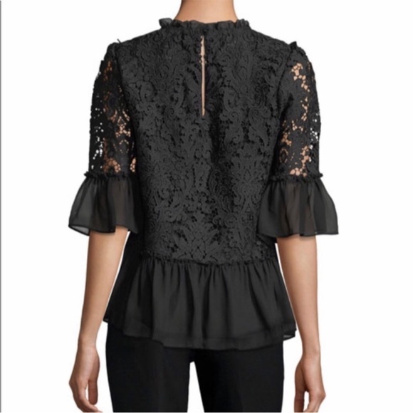 Kate Spade New York Lace‎ Bell-Sleeve Peplum Top - Picture 2 of 8